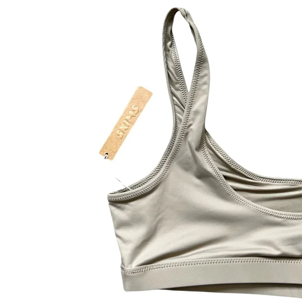 SKIMS NEW Recycled Swim Tank Bikini Top & Mid Waist Bottom In Desert Size L/XL